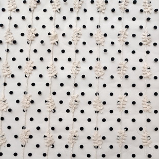 XL700 Polka Dot Flocking Mesh Fabric Embroidered For Dress Skirt Clothing