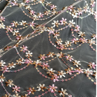 XF6021 Cheap Price Pink Embroidery Fabric French Lace Fabric