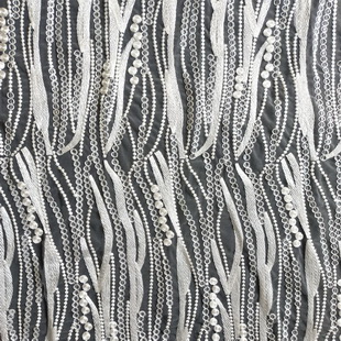 XF6057 Mesh Embroidered Fabric Elegant Lace For Fashion Cloth