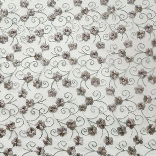 XF6058 Metallic Lace Tulle Embroidered Fabric For Europe Fashion Garment