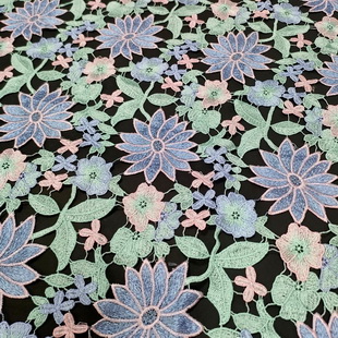 XS1746 Colorful African Fashion Lace Polyester Guipure Lace Fabric