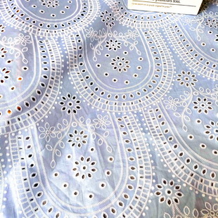 XE303 Custom Embroidered Fabric Breathable Cotton Eyelet Embroidery Fabric
