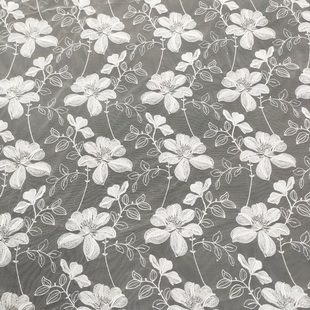XF6083 Classic Flower Embroidery Tulle Mesh Lace Fabric Embroiderd Net