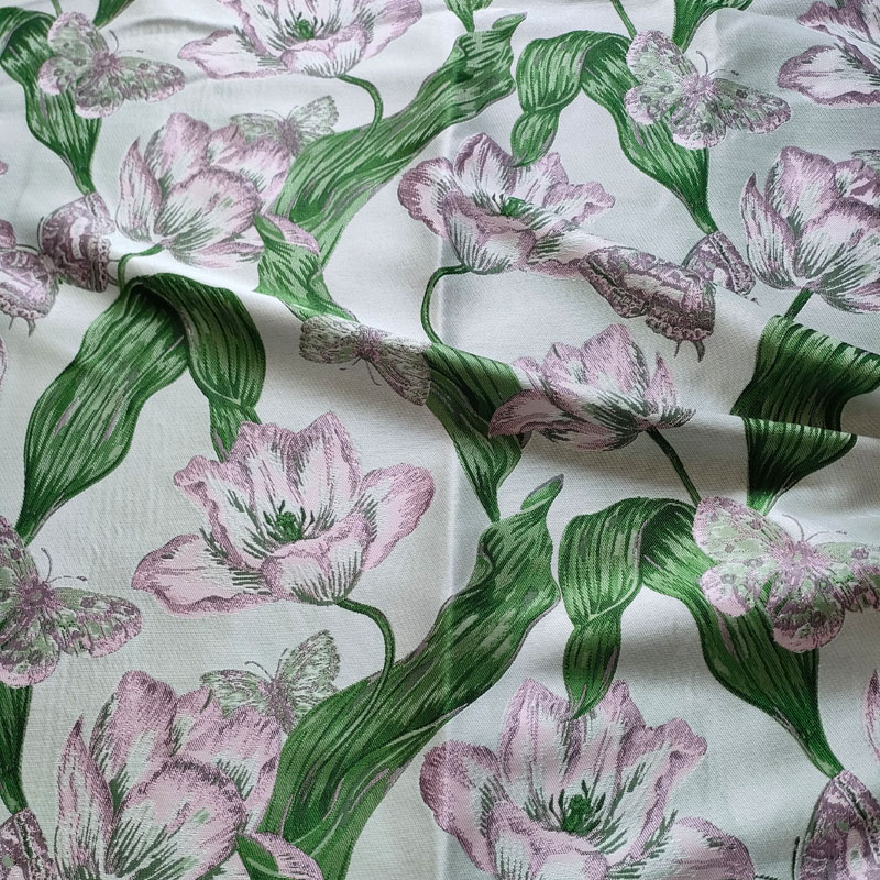 Elegant Floral Fashion Jacquard Dress Fabric For Regular Evening Party Clothing Lady BJ042