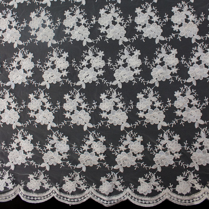 New Style Chemical Polyester laser Fancy Embroidery Bridal Lace Fabric XF2950