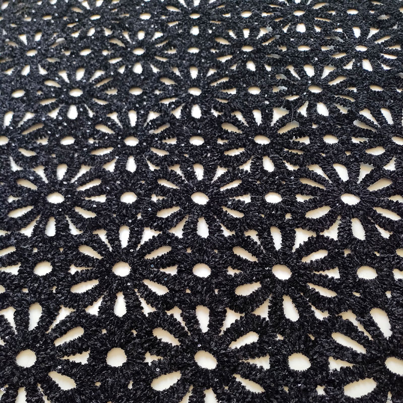 Handmade 3D Embroidery Crochet Fabric Set – Breathable Cotton Chenille Jacquard XP3995