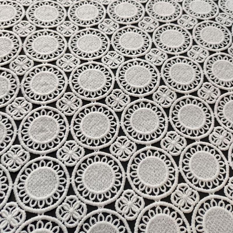Water Soluble Full Lace – Hollow Circle Polyester Children's Embroidered Lace XS1707