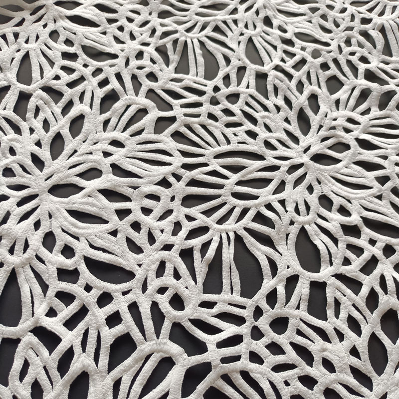 New Pattern Chemical Lace – Irregular Floral Polyester Embroidery Openwork Dress Fabric XS1668