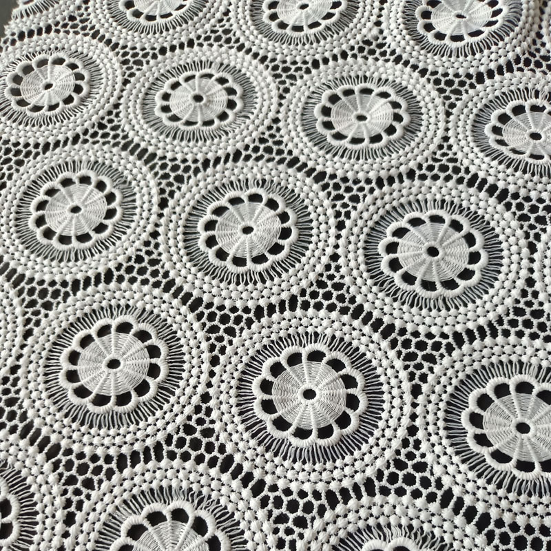 Indian Round Flower Hollow Guipure Water-Soluble Lace Fabric – Sold by Yard XS1674