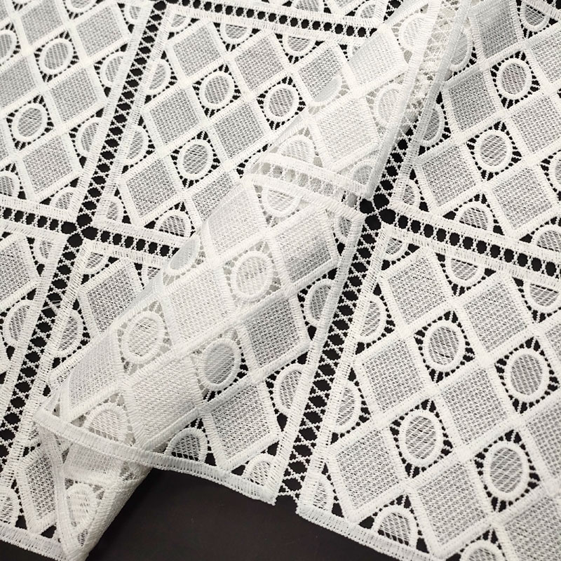 High-End Water-Soluble Embroidered Mesh – Delicate Lattice Lace Fabric XS1752