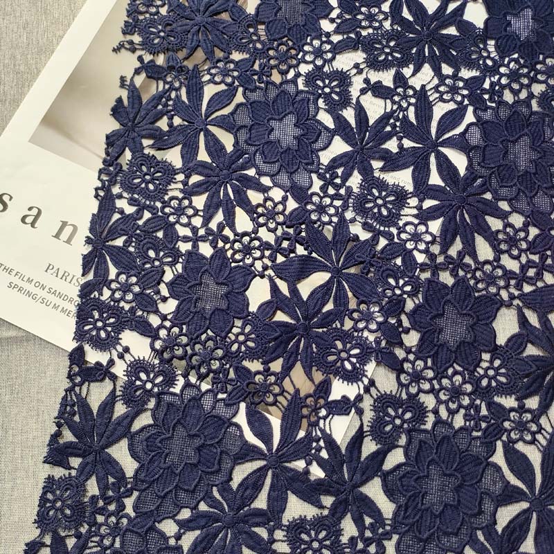 Exquisite Blue Guipure Lace – 100% Polyester Embroidered Chemical Water Soluble Lace for Women XS1763