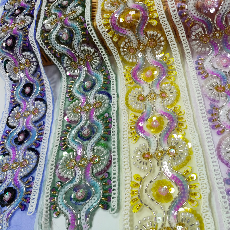Polyester Embroidery Sequin Lace Trim – Trimmings & Sewing Accessories for Clothes XB192