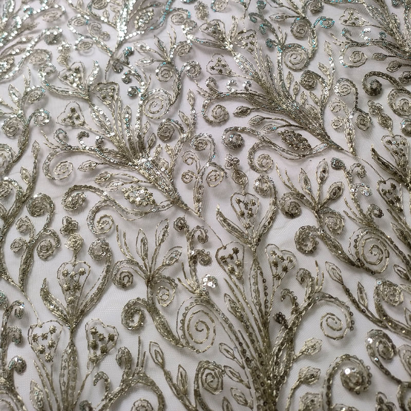 Luxury African Tulle Lace with Sequins – High Quality Fabric for Party Dress XF6101