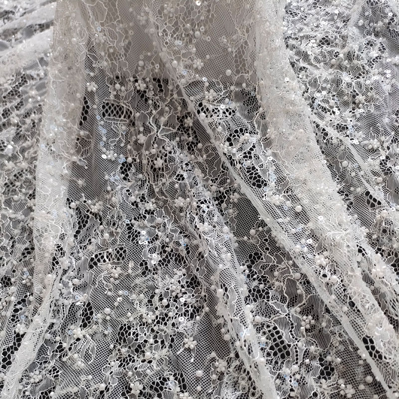 Top End Corded French Eyelace Wedding Dress Fabric – Polyester Mesh Lace XW5310