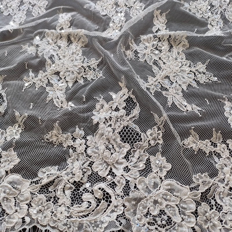 Breathable Spandex Lace Fabric for Evening Gowns – Soft & Stretchy XW5319