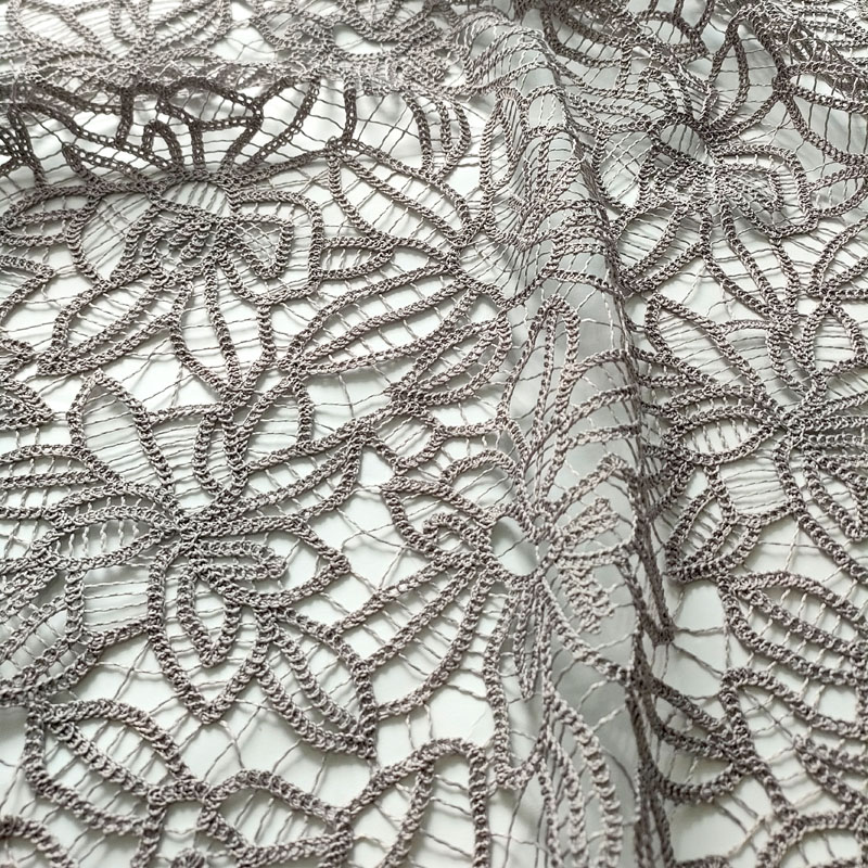Guangzhou Pure Eco-Friendly Plain Geometric Corded Lace Fabric XP4000