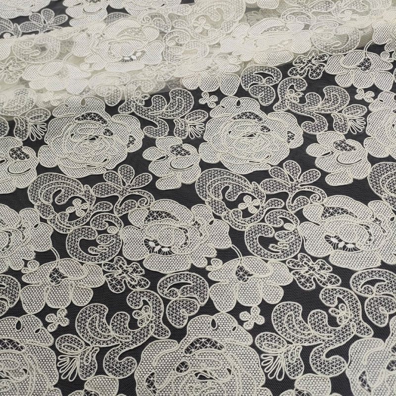Corded Embroidered Fabric Soft Tulle - XP3990